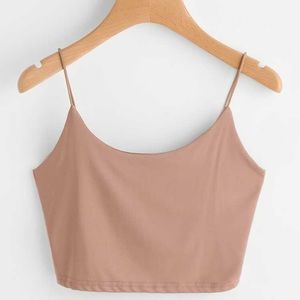 Basic Toby cropped tank in beige